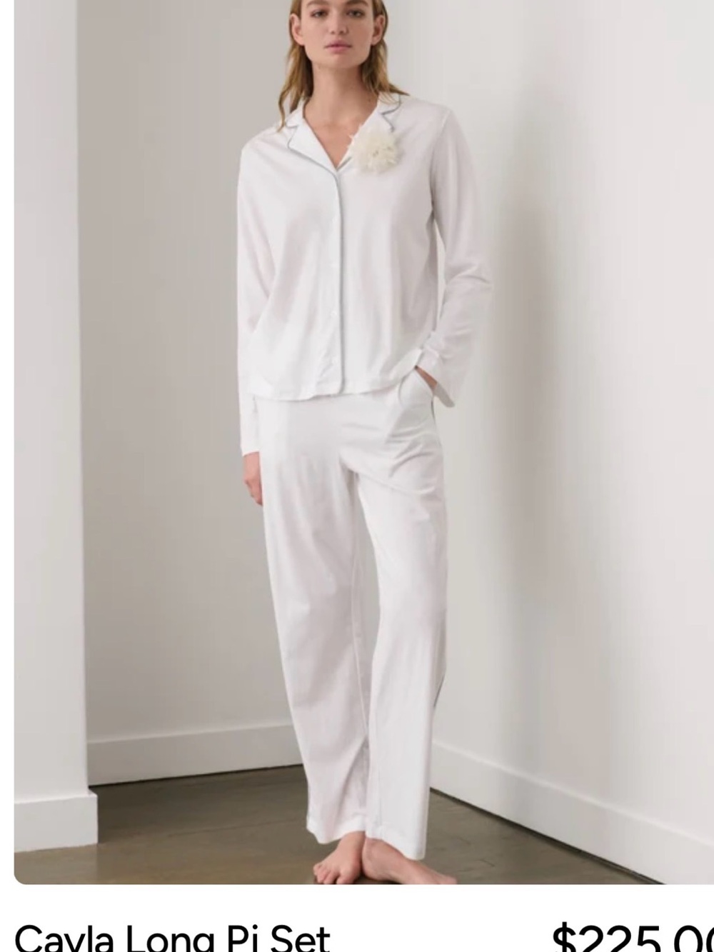 NWT Skin White Notch Collar Pjs